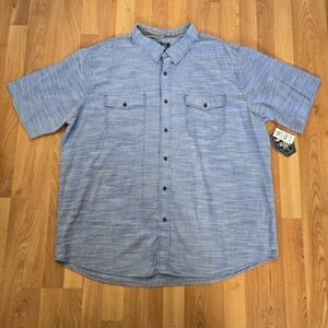 Black Jack‎ Men’s ButtonUp Shirt Blue Short Sleeve Epaulets Pockets 4XL Summer